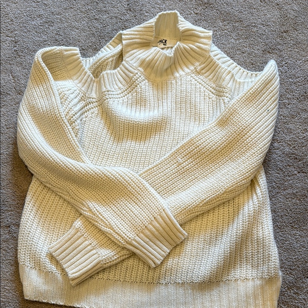 BB Dakota Women's Off-the-Shoulder Cream Sweater